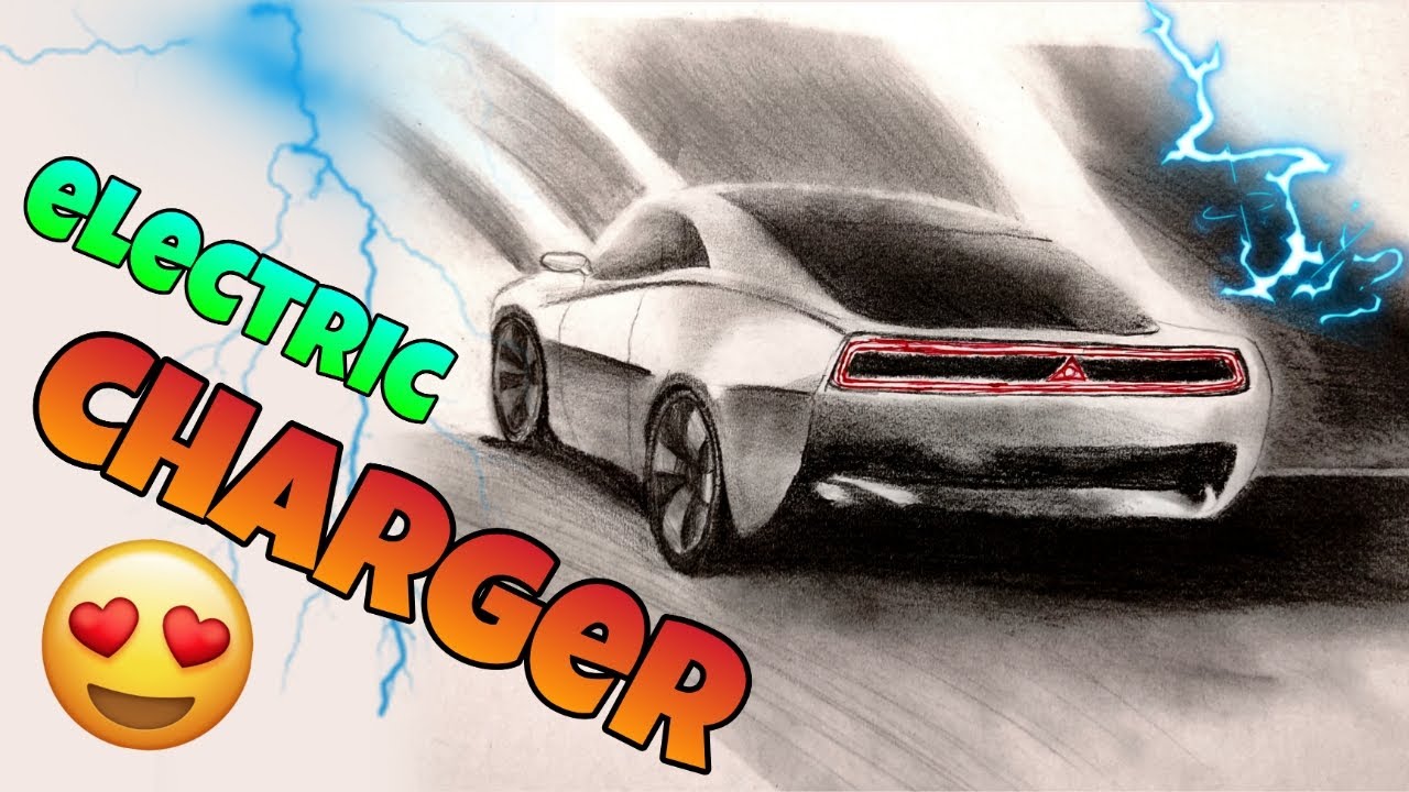 car drawing how i draw a electric charger so easy 🤩 dodge charger drawing drawing howtodraw