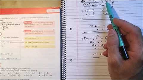 9  Solving Quadratic Equations Chapter 2 section 1 Edexcel Pure AS Level Maths