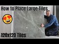How to place large 120x120cm tiles in a living room groe fliesen verlegen