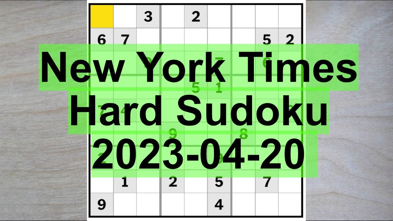 Try this New York Times Hard sudoku today! - YouTube