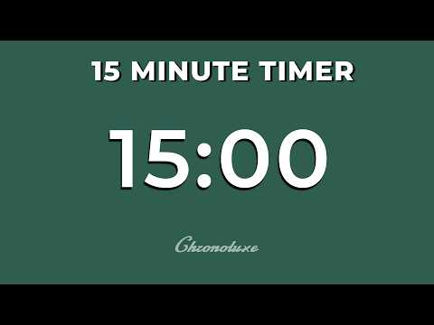 15 Minute Timer | Deep Forest Green | Study & Focus | No Music