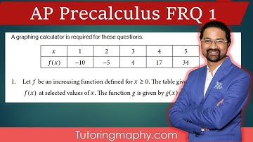 AP Precalculus FRQ #1 1.13 Function Model and selection. Let f be an increasing function defined for