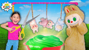 Don’t Cut the WRONG String or Labubu Falls in SLIME! 😱💦