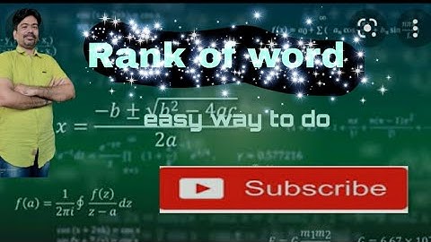 Rank of word IITJEE