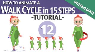 WALK CYCLE IN 15 STEPS ▶️▶️▶️ TUTORIAL #12 (Intermediate level)