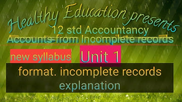statement of affairs format/incomplete records/single entry system in Tamil/healthy education