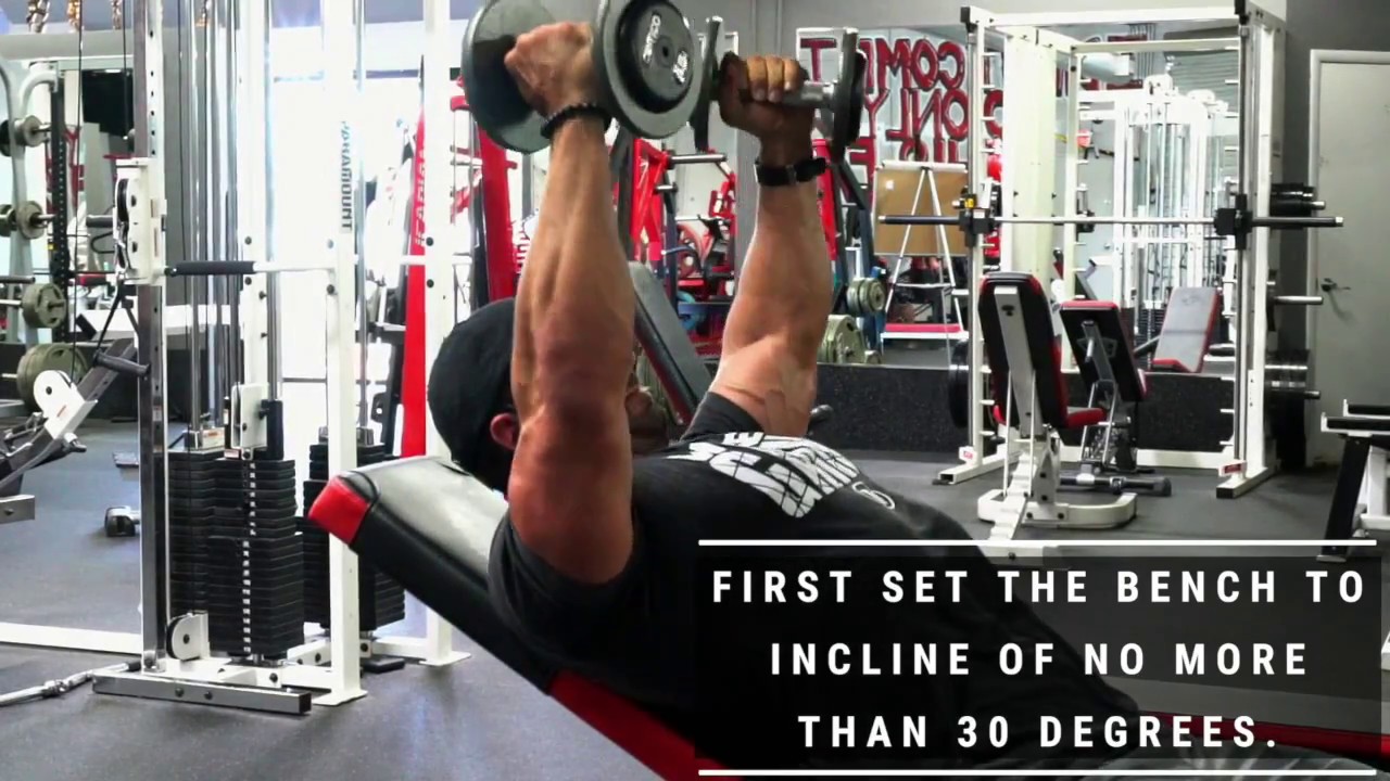 INCLINE BENCH DUMBBELL FLYS DEMO - YouTube