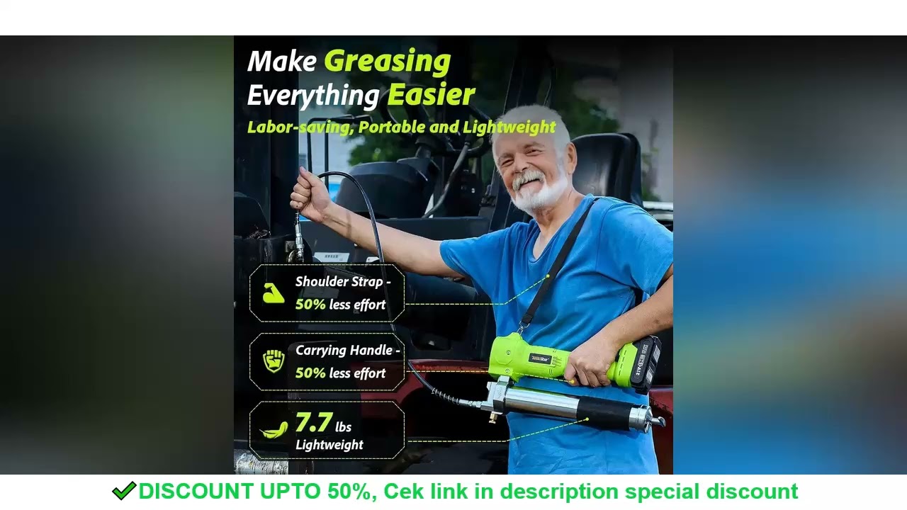 Taskstar 10000PSI Electric Grease Gun Kit 1m Flexible Hose Cordless Electric Oil Injector Fat