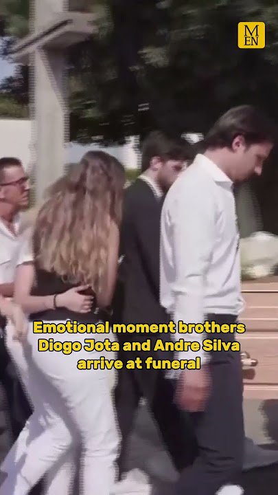 Emotional moment brothers Diogo Jota and Andre Silva arrive at funeral