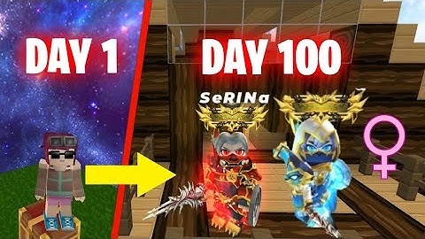 I Survived 100 DAYS In Skyblock as Girl | Blockman Go | FurtherXT