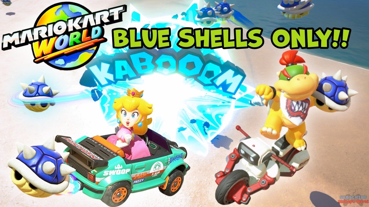 Blue Shells ONLY Chaos! 2P 150cc Custom Tournament (4K) | Bowser Jr vs Peach - No Commentary.