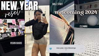 NEW YEAR RESET 2024: vision board, cleaning, bible study, goal setting, calendar, etc