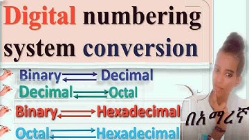 Binary to decimal, octal to hexadecimal, decimal to hexadecimal numbering System conversion በአማረኛ