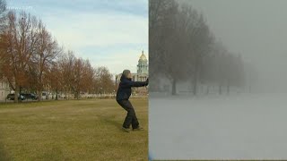 Denver goes from 60 degree temps to blizzard conditions