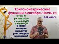 Период тригонометрических функций в радианах с числом Пи. В какой четверти находится угол поворота.