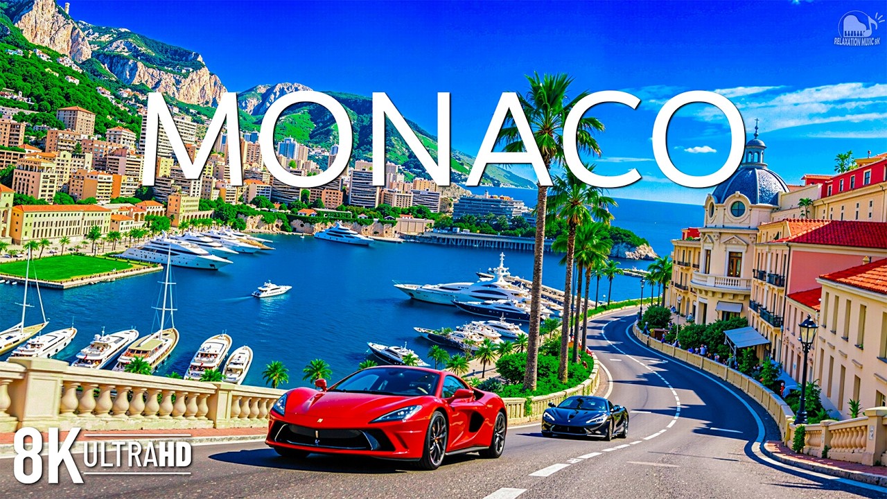 Лето в Монако, 8K UHD 🌊 Средиземноморское побережье, роскошные яхты