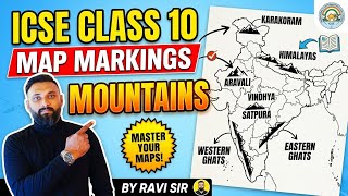 Icse class 10th Map Marking - Mountains