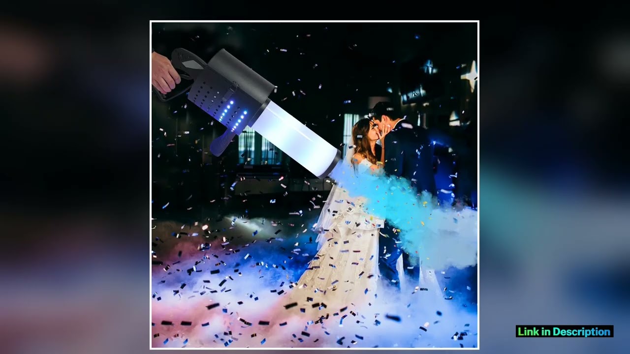 110V Stage LED Co2 Gun LED Confetti Cannon Machine Handheld Air Column Hood Colored Paper for