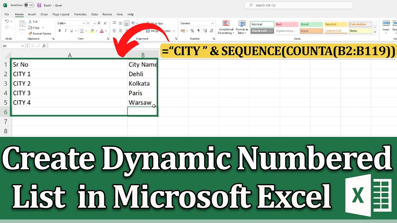 How To Create A Dynamic Numbered List In Excel Step By Step YouTube How To Create A Dynamic Numbered List In Excel Step By Step YouTube