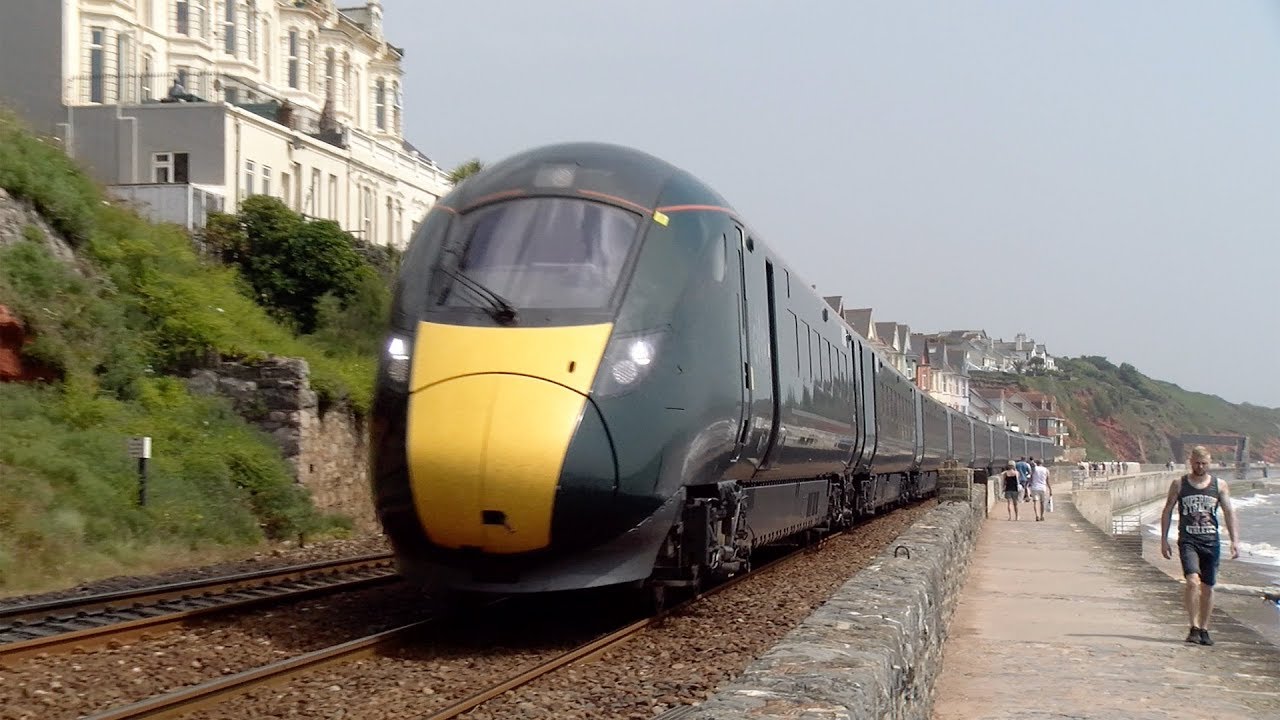 GWR Class 800 and 802 IET Trains at Dawlish - YouTube