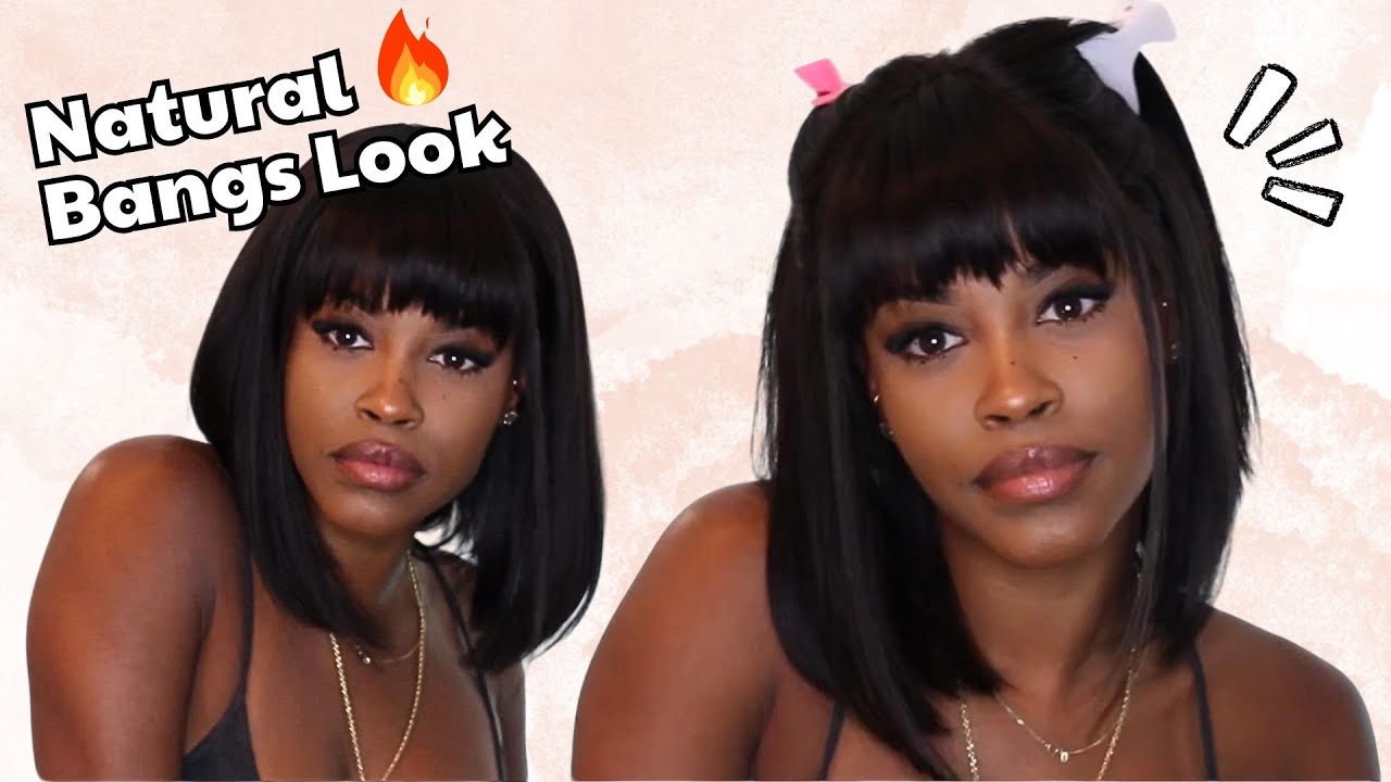 Part Look How To Make A Free Part Wig With Bangs Look Natural🔥Bangs Wig Tutorial ...