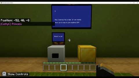 Minecraft Education Edition- Python Walkthrough, Lesson 4- Lists, Activity 3, Task 3