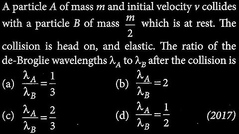 A particle A of mass m and initial velocity v collides with a particle B of mass m/2   MP DTS 33 Q9