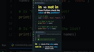 Membership Operators in Python | in vs not in | Python Basics