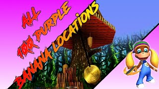 Donkey Kong 64 - Fungi Forest - Tiny Kong - All 100 Purple Banana Locations