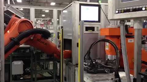 Robot fed laser integration