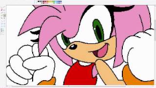 Drawing Amy Rose on Paint