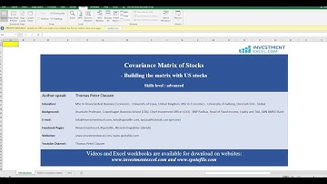 Ubanking Academy Excel - Covariance Matrix