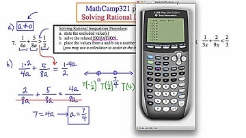 MathCamp321: Algebra 2 - Solving Rational Inequalities