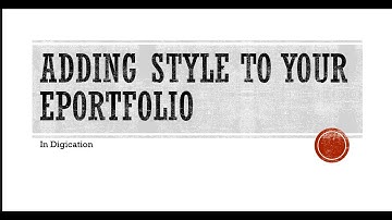 Styling your ePortfolio