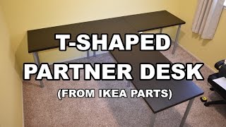 T-Shaped Partner Desk From Ikea Parts - Youtube