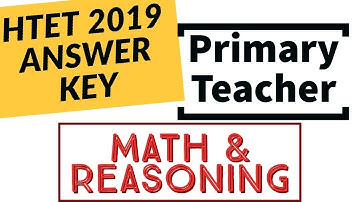 HTET PRT answer key || PRT Math and Reasoning || Primary teacher Htet answer key 2019