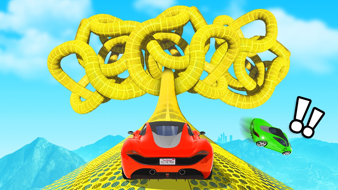 Mind Blowing Overlapping Pipes Race in GTA 5!