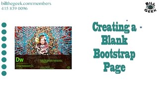 Making a Blank Bootstrap Page in Dreamweaver