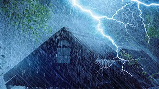 ⚡Intense Thunderstorm Night with Heavy Rainstorm, Strong Wind & Powerful Thunder | Rain Thunderstorm