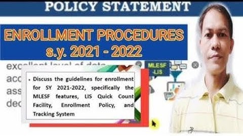 ENROLLMENT procedures I Teachers and parents I guidelines on proper PROCEDURE