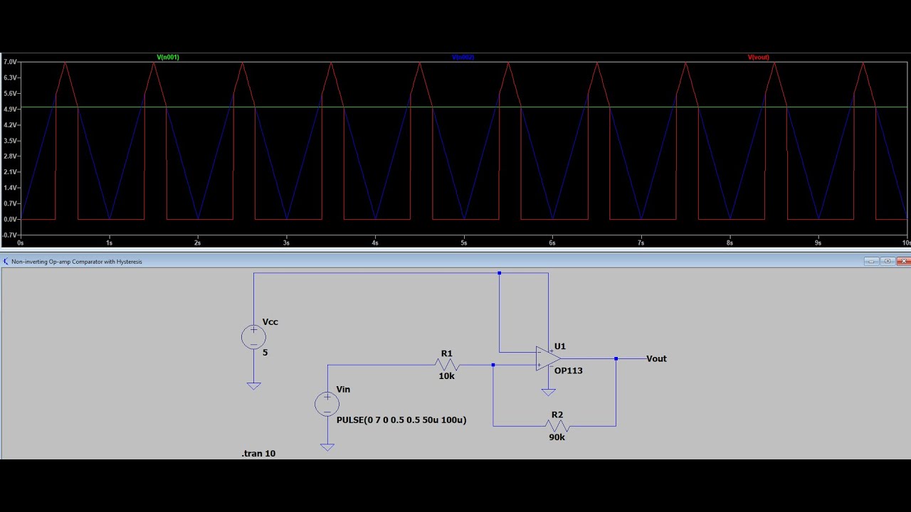 Electronic Basic 1:LTSpice Design Non Inverting OpAmp with Hysteresis