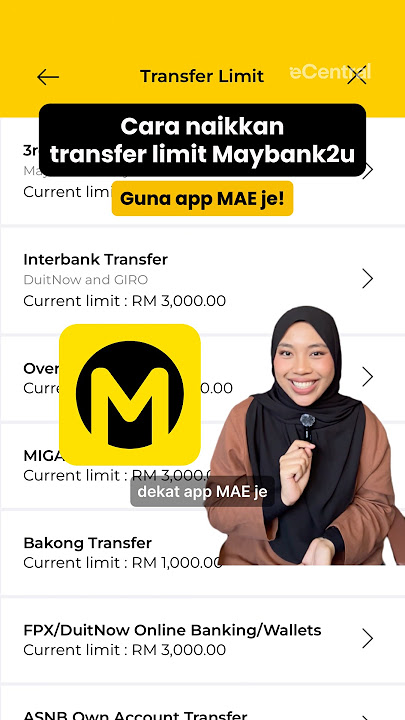 Tutorial Cara Tukar Limit Transfer Maybank2u di App MAE #maybank