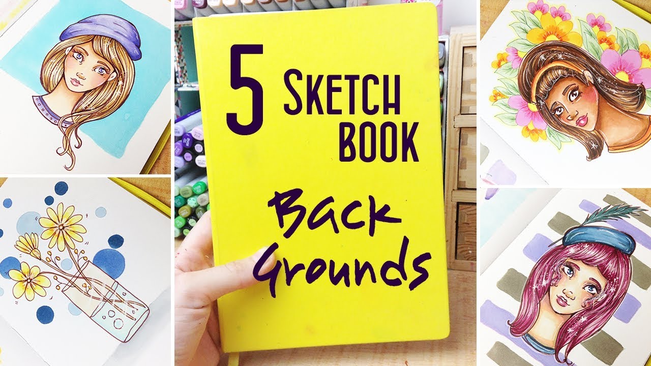 5 Easy Backgrounds to add to Your Art, Drawings and Sketchbook: A Few Ideas  and Tips - YouTube