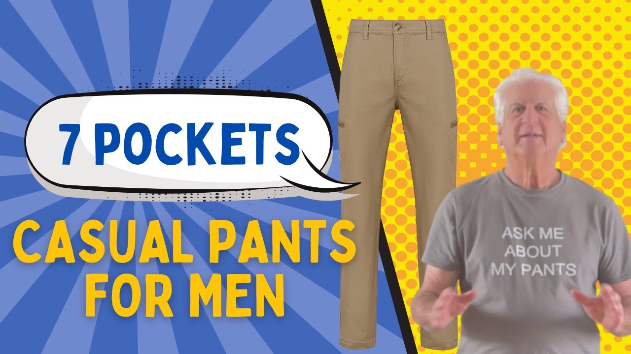 7 Pocket Men's Pants with Cell Phone Pocket