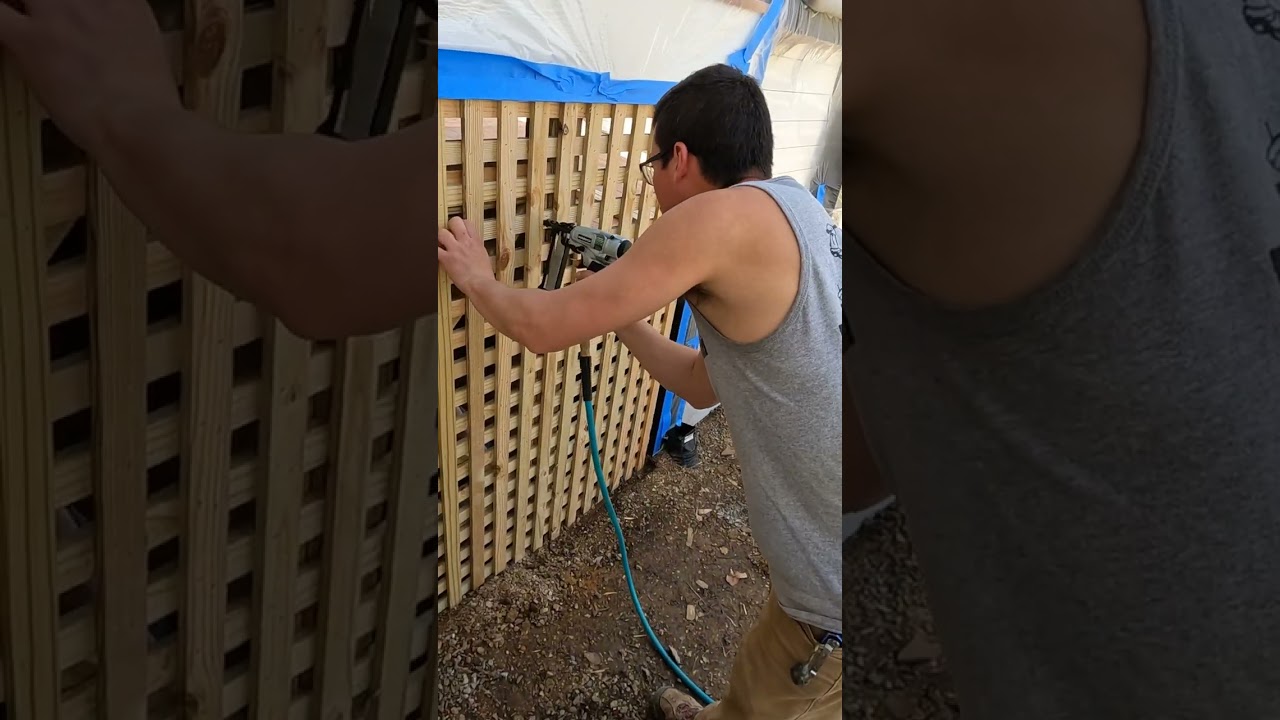 We built a hidden door in this handmade lattice! Definitely a