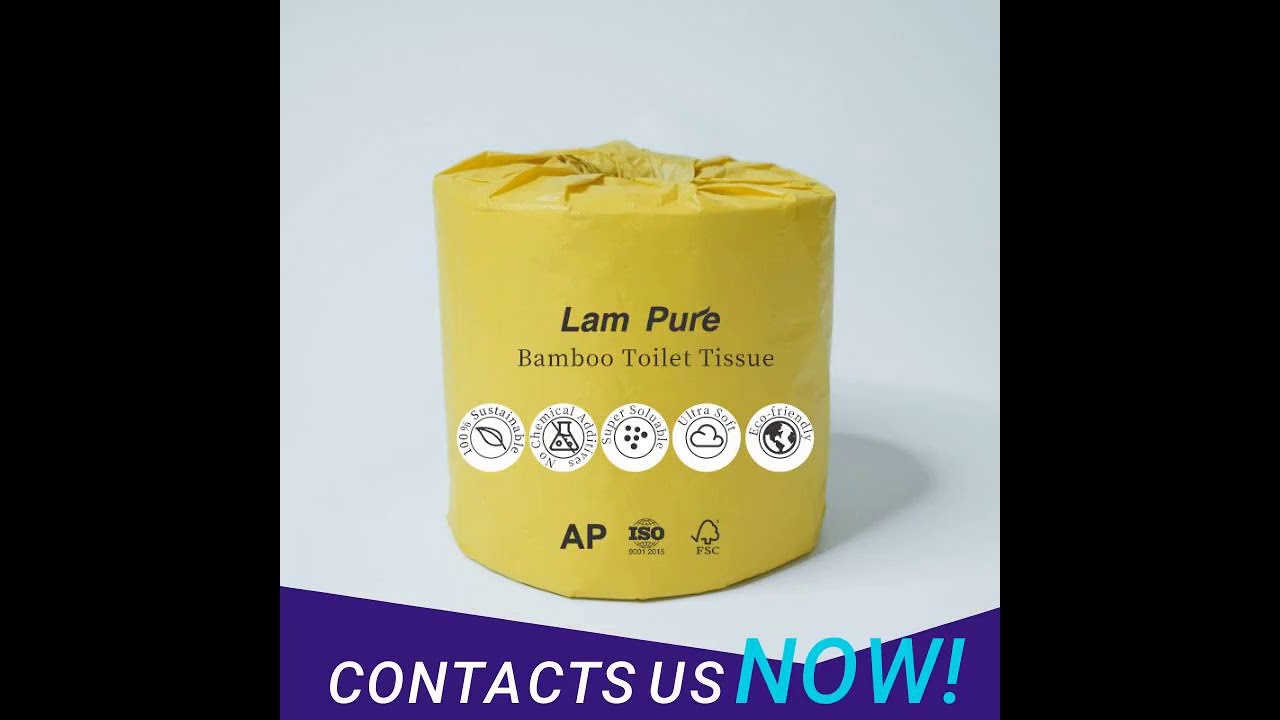 New Arrival Lampure OEM Soft Custom Bamboo Toilet Paper Copy paper packaging