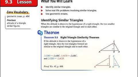 9.3 Similar Right Triangles