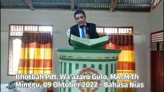 Khotbah Pdt. Wa'azaro Gulo, MA.,M.Th-Bahasa Nias