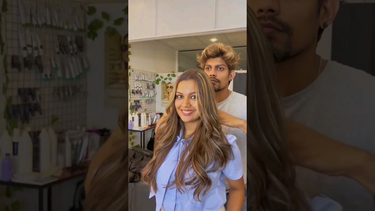 One Of Our Gorgeous Clients | 🖤💛 Hair Cut and Color Transformation  | Arosh Salon 