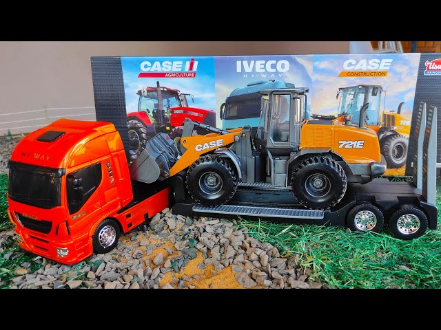 Caminhão infantil Iveco Hi Way Plataforma com Retroescavadeira